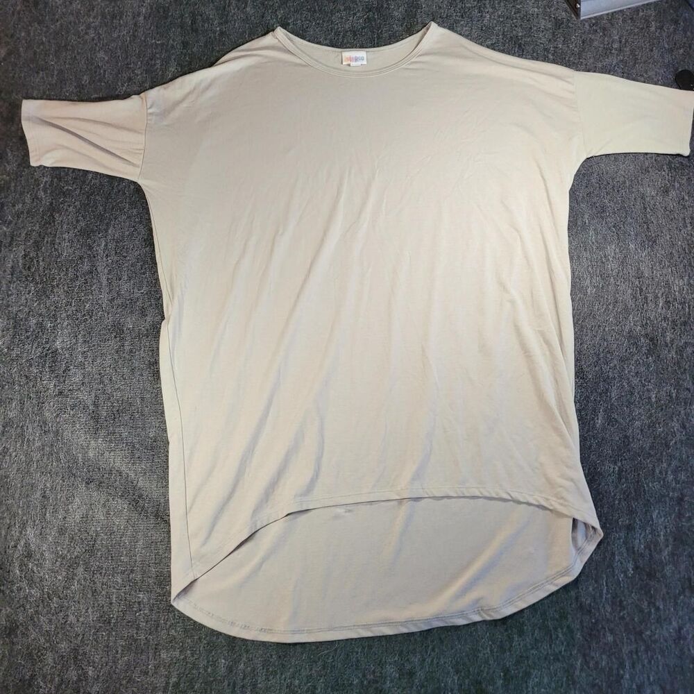 Lularoe Women's Tan and Cream T-shirt
